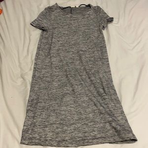 blue and white striped gap dress